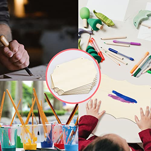 FSWCCK 24 Pieces Unfinished Hanging Wood Sign Blank with Ropes, Rectangle Blank Wood Sign Plain Hanging Craft Door Signs Wall Art Farmhouse Wooden FSWCCK