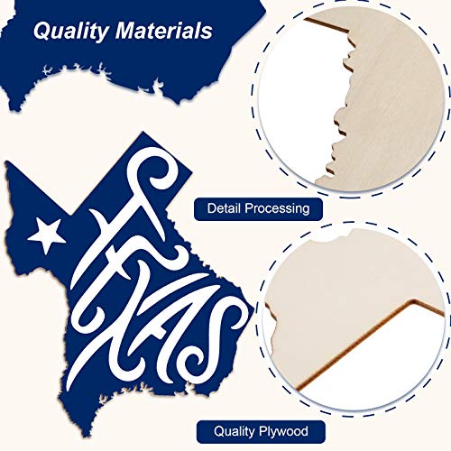 BBTO 3 Pieces Texas State Unfinished Wood Cutouts Texas State Wood Slices Texas State Wooden Paint Crafts Texas Christmas Ornaments Texas State BBTO