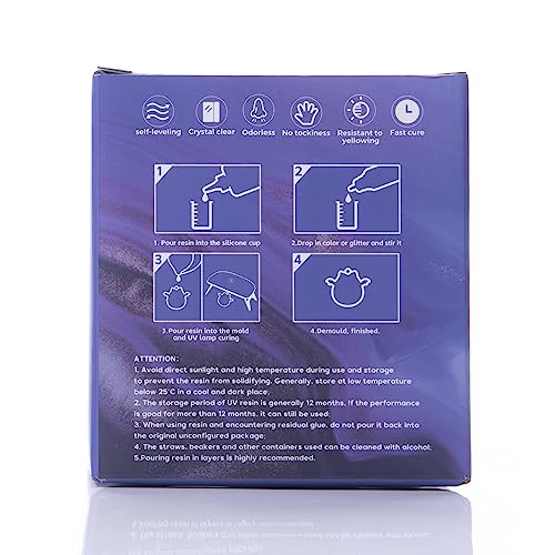 UV Resin 300g- VIDA ROSA Resin Crystal Clear Hard Ultraviolet Curing Epoxy Resin for Jewellry Making Art Pendants, Earrings, Necklaces, Bracelets, VidaRosa