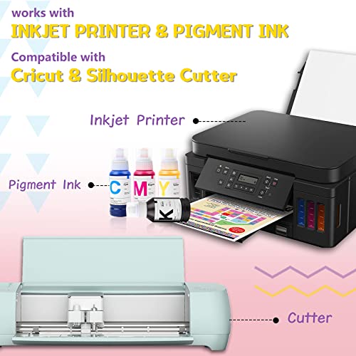 HTVRONT Heat Transfer Paper for Light T Shirts -30 Pack 8.5x11" Printable Heat Transfer Vinyl for Inkjet Printer, Easy to Use,Iron on Transfer Paper HTVRONT