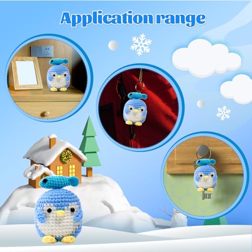 UOOU Crochet Kit, Penguin Crochet Kit for Beginners with Easy Yarn, Step-by-Step Video Tutorials, Complete Crochet Animal Kit, Knitting Kit for UOOU