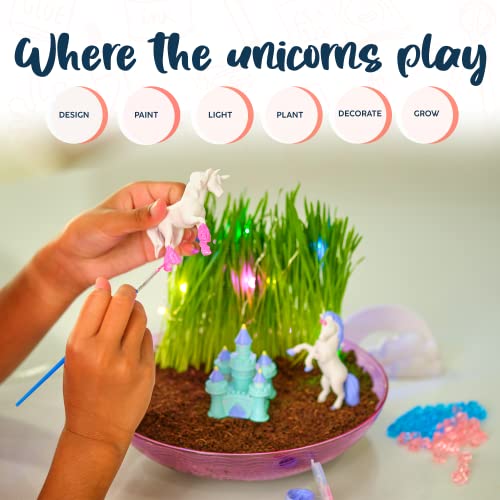 Bryte Light-Up Unicorn Terrarium Kit for Kids | All Inclusive - Castle, Fairy Garden Lights & More | Arts & Crafts, STEM Activities for Kids, BRYTE