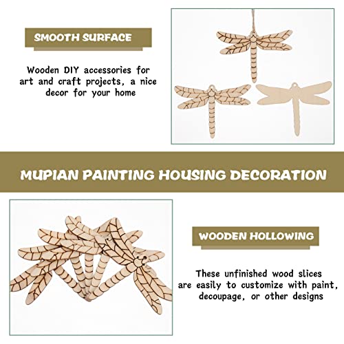 Didiseaon 50 Sets Unfinished Wooden Dragonfly Cutouts Insect Wood Slice Blank Wooden Paint Crafts for Kids Painting DIY Craft Didiseaon