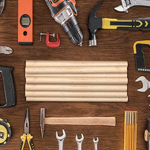 Yulejo 1 x 12 Inch Dowel Rods Wood Sticks Wooden Dowel Rods Round Unfinished Hardwood Sticks Wooden Dowels for Crafts DIY (12) Yulejo