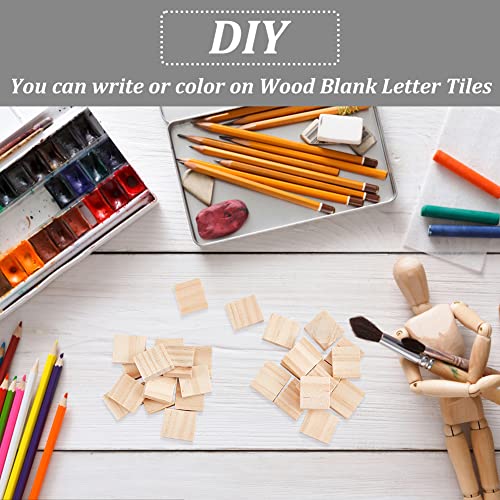 OLYCRAFT 300Pcs Wood Blank Letter Tiles 20x18mm Unfinished Wooden Squares Blank Wood Cabochons Unfinished Square Wood Tiles for DIY Crafts Wood OLYCRAFT
