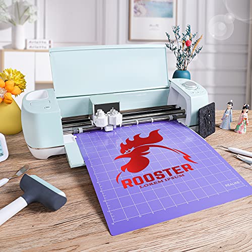 REALIKE StrongGrip Cutting Mat for Cricut Maker 3/Maker/Explore 3/Air 2/Air/One, 2 Pack 12x12 Inch Purple Strong Grip Adhesive Sticky Non-Slip Cut REALIKE