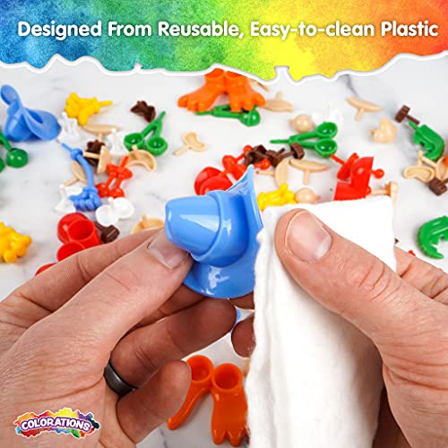 Colorations - BUILDME Creative Creatures Dough Builders (Includes 260 pieces) - Dough & Molding Clay Accessories for Kids - Screen-Free Play Time - Colorations