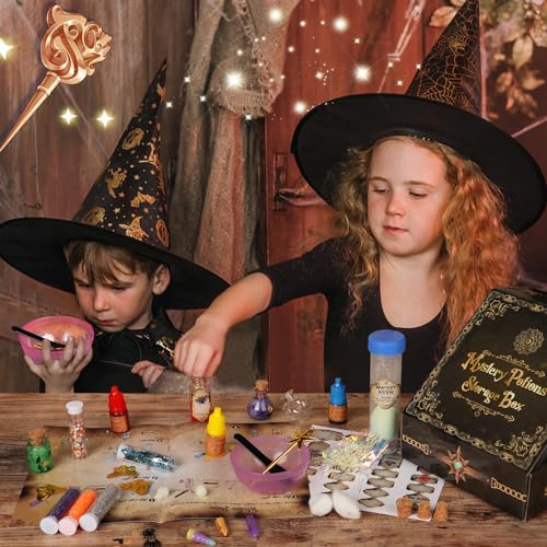 Alritz Mystery Potions Kit for Kids, 20 Magic Mix Witch Potion Bottles, Happy Christmas Decorations Pumpkin Table Craft Toys for Boys & Girls Age 6 7 Alritz