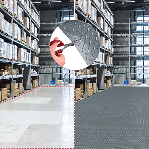 Yescom Garage Floor Mat Roll Diamond Car Parking Protect Trailer PVC 19.5x6.5 Ft for Warehouse Gym Basement Yescom
