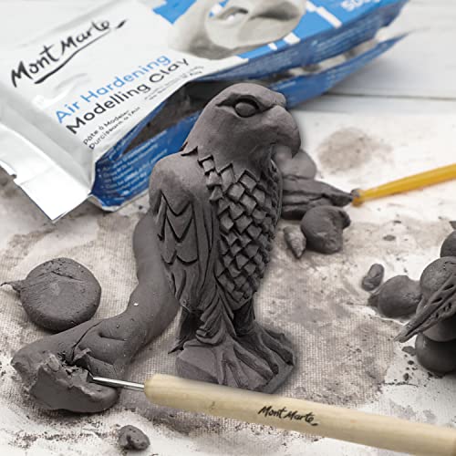 Mont Marte Grey Air Hardening Modeling Clay, 500g (1.1lb). Dries in Approximately 24 Hours. Suitable for Sculptors and Modelers of All Skill Levels. Mont Marte