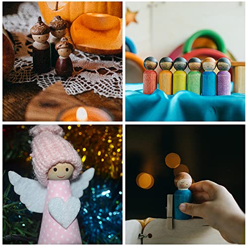NODG 50 Pieces of Unfinished Wooden peg Dolls, Wooden Puppets,Doll Bodies, Decorative Wooden peg Dolls, Suitable for Children's DIY Crafts, Painting, NODG