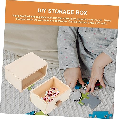 ABOOFAN 3pcs Boxes Handmade Storage Box Wood Jewelry Unfinished Jewelry Case Jewelry Organizer case Jewelry Organizer Tray Kids Jewelry Organizer ABOOFAN