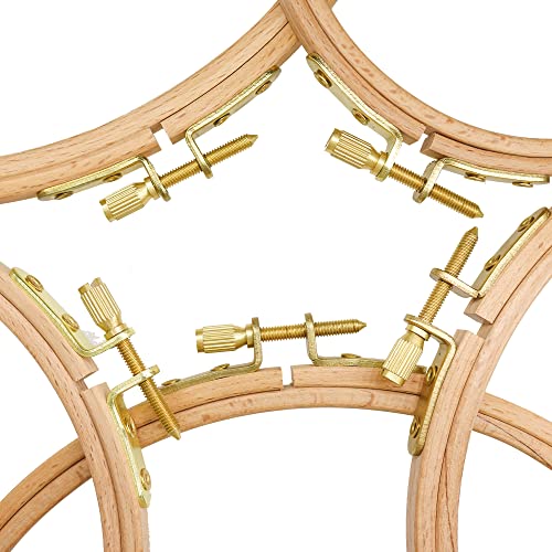 2 Pack 4'' Embroidery Hoop, Guofa Beech Wood Cross Stitch Hoops, Hanging Embroidery Frame Hoop for Decoration guofa