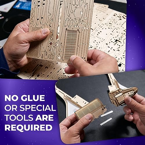 UGEARS NASA Space Shuttle Discovery - Wooden Models to Build for Adults - Space Shuttle Model Kit - Mechanical 3D Puzzle Wooden Model Kit for Adults UGEARS