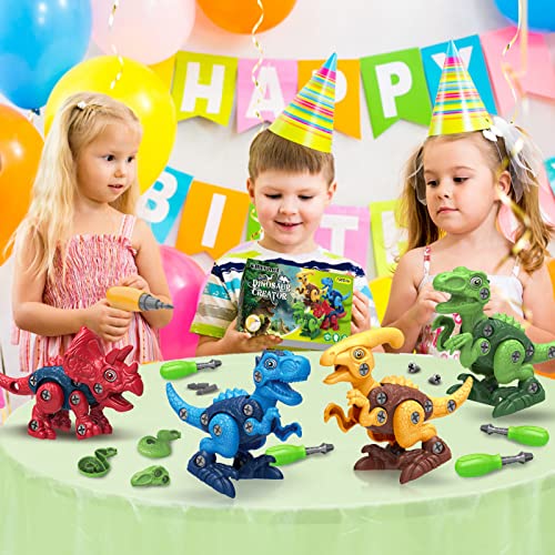 Dinosaur Toys for 3, 4, 5, 6, 7 Year Old Boys, Take Apart Toys with Electric Drill for Kids, STEM Educational Construction Building Toys, Ideal Xmas Officygnet