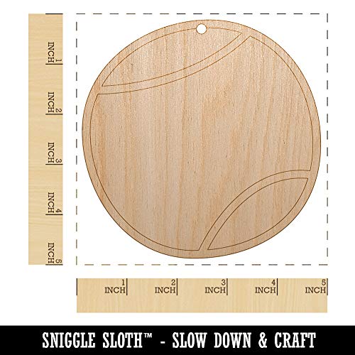 Tennis Ball Doodle Unfinished Craft Wood Holiday Christmas Tree DIY Pre-Drilled Ornament Sniggle Sloth