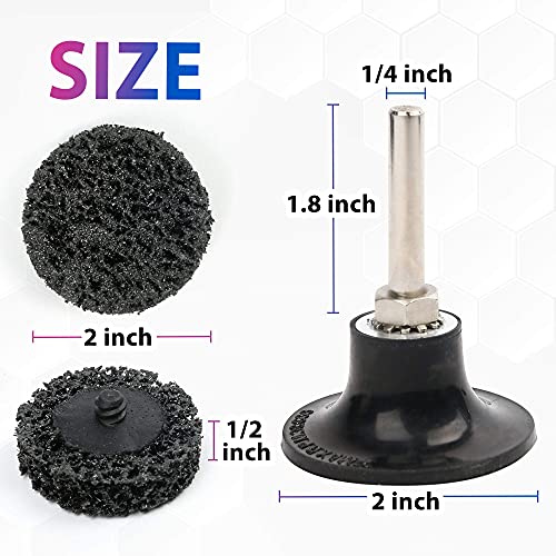 12 Pack 2 Inch Quick Change Stripping Disc Easy Strip and Clean Discs with 1 Disc Pad Holder, Non Woven Silicon Coarse Grinding Discs Set, Paint and Urhelper