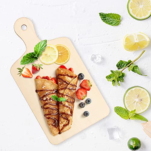 Vmiapxo 16 Pack Unfinished Wood Cutting Board Craft with Handle, Wooden Paddle Cheese Bread Board Set Chopping Board Serving Tray for Craft DIY Vmiapxo