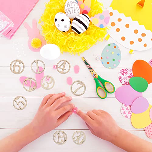 Amosfun 30pcs Calendar Wood Advent Gift Slices Art Log Numbers Craft Cookies-Creative Funny Decor DIY Number Wood Piece Wood Hanging Prop Wood Piece Amosfun