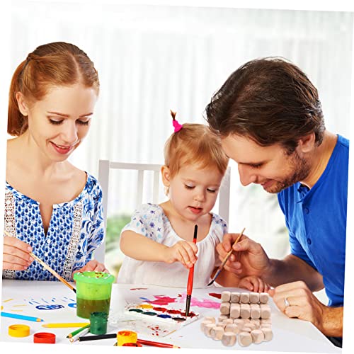 COHEALI 100 Pcs Wooden six Sided dice 6 Sided Dice Bulk Blank Wooden Dice Bulk Unfinished Square Blocks Couples dice Painting Wooden dice Blanks for COHEALI