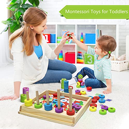 Lydaz Montessori Math Manipulatives Toys, Kids Wooden Number Blocks Toys, Kindergarten Learning Education Toy, Preschool Classroom Must Haves, STEM Lydaz