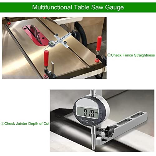 HDLNKAK Table Saw Digital Dial Indicator Gauge, for Aligning and Calibrating Work Shop Machinery Like Table Saws, Band Saws and Drill Presses HDLNKAK