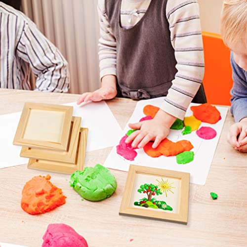 Toddmomy 8 pcs Clay picture frame photo frame wooden craft frames unfinished wooden picture frames Clay Wooden Picture Frame Painting Clay Wooden Toddmomy