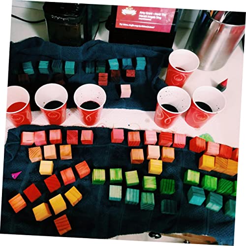 Operitacx 50pcs Wooden Cube Unfinished Wooden Blocks Natural Wood Cube Photo Blocks DIY Stacking Toy Blank Puzzle Wood Squares Mini Toy Wood Cubes Operitacx