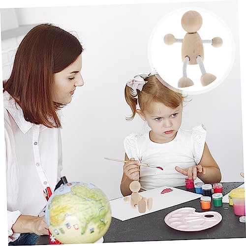 Tofficu 4pcs Unfinished Wooden Figurines Wooden Peg Dolls Unfinished Wooden Doll DIY Peg Dolls Unfinished Peg People Unfinished Dolls Pegs Wooden Tofficu