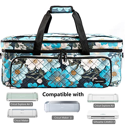 AMOIGEE Double-Layer Carrying Case for Cricut Maker 3, Cricut Explore 3/Explore Air 2, Cricut Accessories, Cricut Bag with Dust Cover AMOIGEE