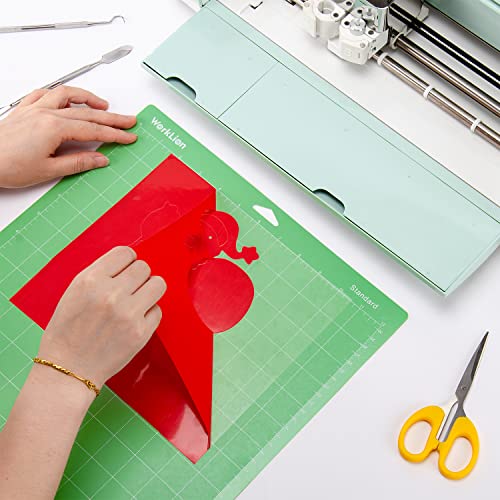WORKLION Cutting Mat 12x12 for Cricut: (5 Mats, 2 Standard adhesive/ 1 Frabric adhesive/ 1 Light adhesive/ 1 Strong adhesive) Variety Mats for Cricut WORKLION