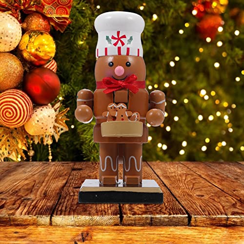 CIMAXIC 1Pc Christmas Nutcracker Wooden Gingerbread Chef Nutcracker Wooden Nutcracker Ornament Wooden Christmas Decoration Wooden Puppet Ornament CIMAXIC