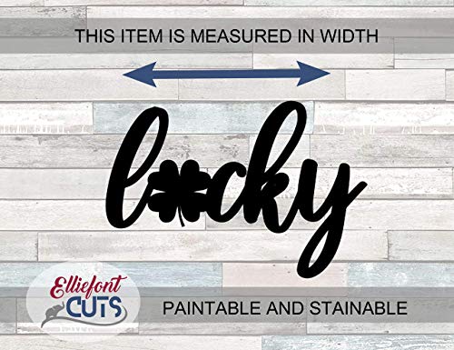 Lucky Wood Words, Wood Cutouts for crafts, Laser Cut Wood Shapes 5mm thick Baltic Birch Wood, Multiple Sizes Available Elliefont Styles
