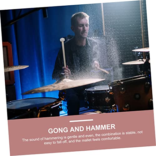 SUPVOX 2pcs Gong Hammer Music Accessories Electronic Accessories Electronic Drum Sticks Goner Striker Rubber-head Gong Mallets 5a Wood Pin Small SUPVOX