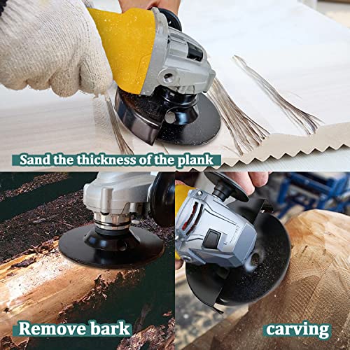 OBA Wood Carving Disc Set 3 PCS 4-1/2" Wood Grinding Wheel Sets with 7/8" Arbor for Angle Grinder Grinding and Polishing OBA