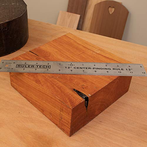 Stainless Steel Center Finding Ruler. Ideal for Woodworking, Metal Work, Construction and Around The Home (12" Ruler) Peachtree Woodworking Supply