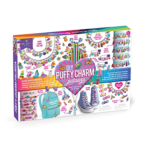 Craft-tastic — Puffy Charm Palooza — DIY Jewelry Craft Kit — Create Personalized Charms Using Easy to Make Puffy Charms — for Kids Ages 6 and Up Craft-tastic