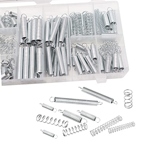 Ruibapa 200PCS Spring Assortment Kit Zinc Plated Extension and Compression Springs Kit Include Assorted Size Small Springs for Home Repairs & DIY Ruibapa