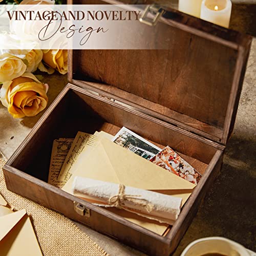 AW BRIDAL Keepsake Box With Lid - Wood Wedding Memory Storage Box - Bridal Shower Gifts Wedding Gifts Anniversary Engagement Valentines Day Gifts AW BRIDAL