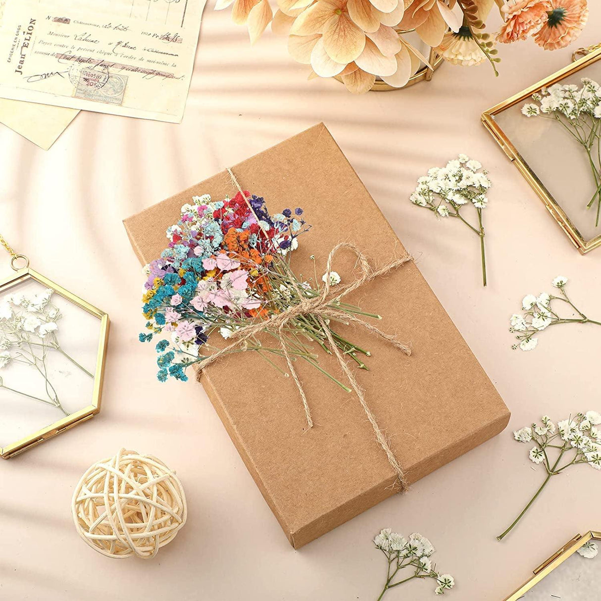 200 Pcs Resin Dried Flowers for Resin Dried Baby'S Breath Flowers Real Natural Pressed Flowers Gypsophila Bouquet Gypsophila Branches for Card Making WoodArtSupply