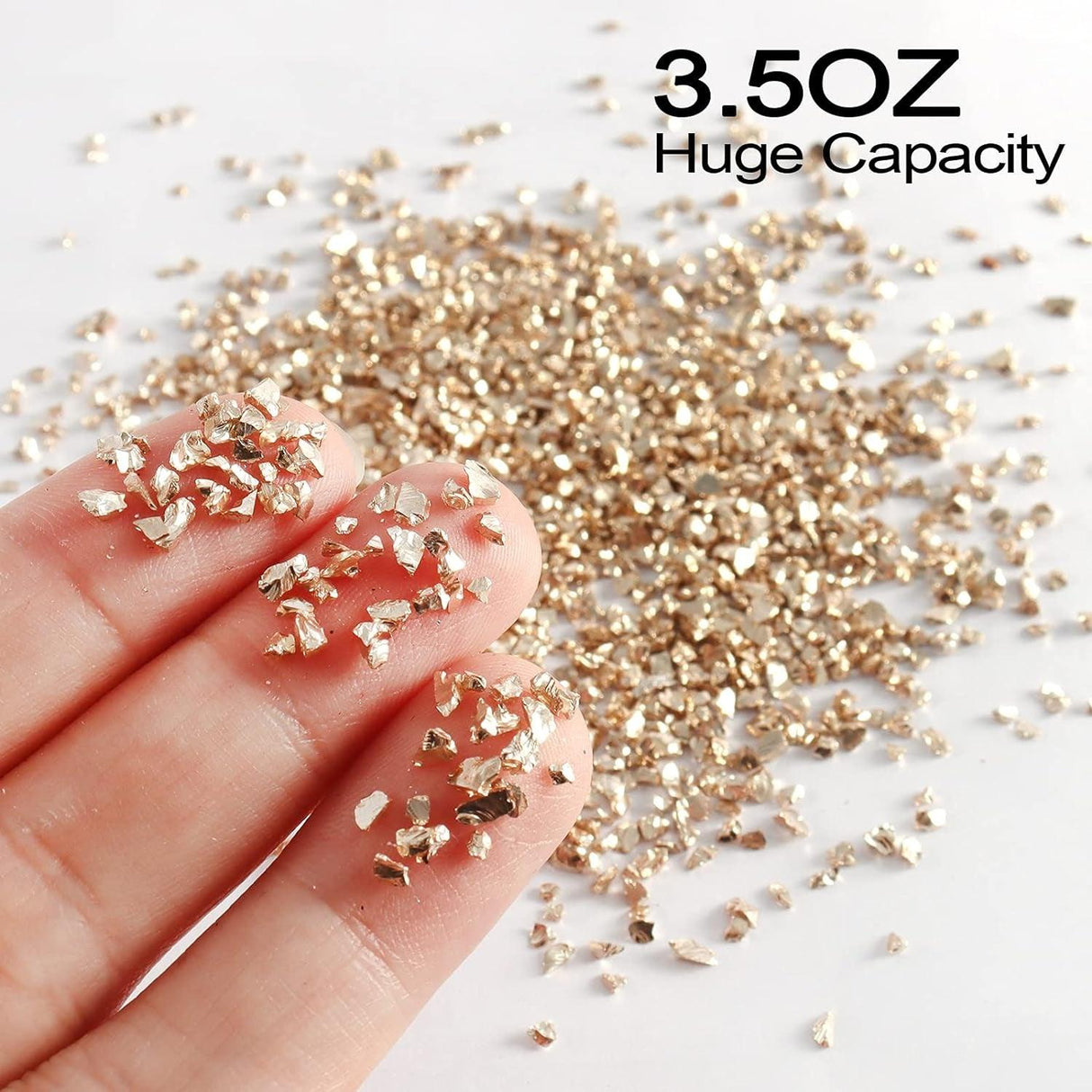 Broken Crushed Glass Glitter Shards Crush 2-4Mm Irregular Small Chunky Chips 3.5 Oz (100G) High Luster Craft Sequins Gravel for DIY Phone Case Geode WoodArtSupply