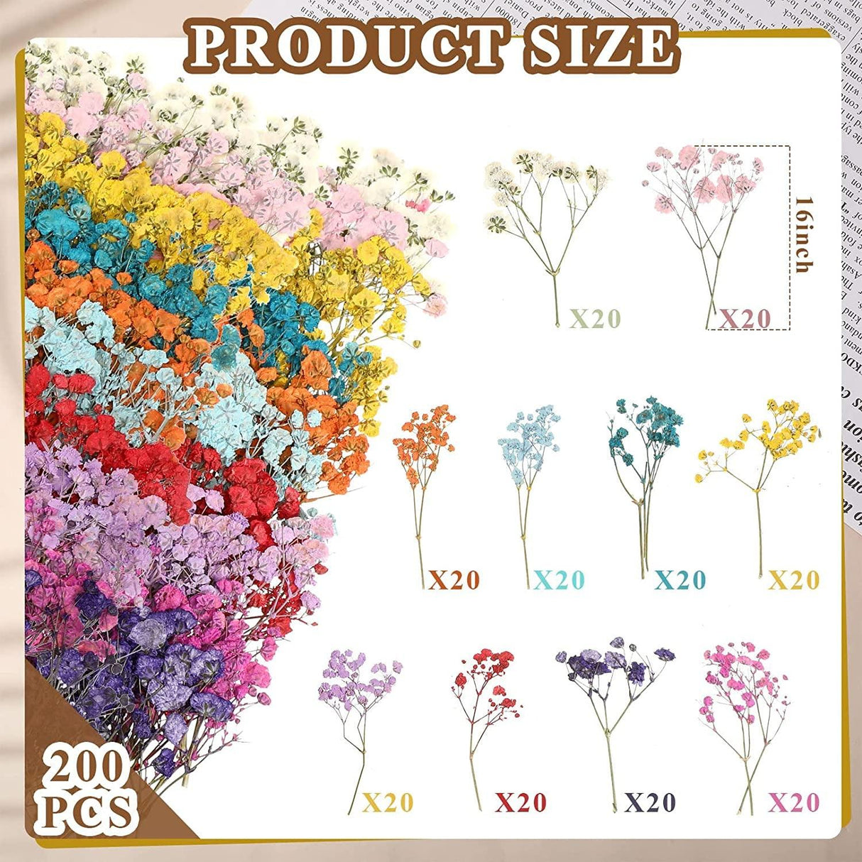 200 Pcs Resin Dried Flowers for Resin Dried Baby'S Breath Flowers Real Natural Pressed Flowers Gypsophila Bouquet Gypsophila Branches for Card Making WoodArtSupply