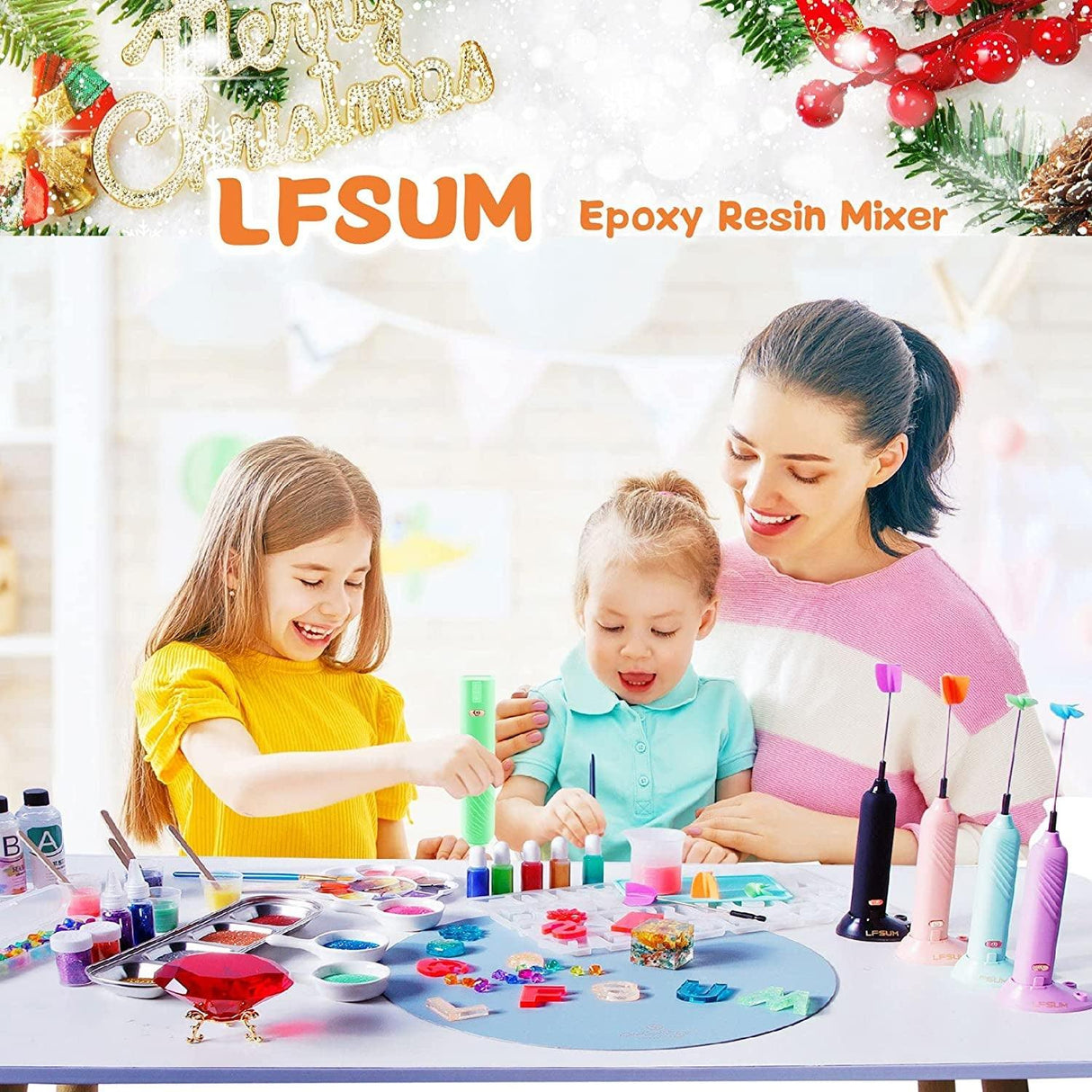 Electric Epoxy Resin Handheld Mixer for Minimizing Bubbles, Stirrer for Resin, Silicone Mixing WoodArtSupply