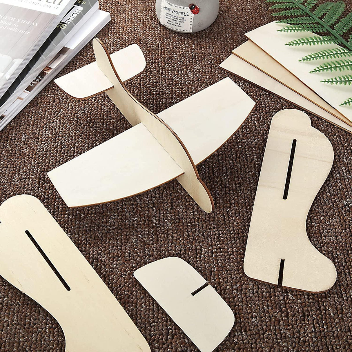 20 Pack DIY Model Wooden Airplane Nature Wood Plane Balsa Wood Planes Handicraft Plane WoodArtSupply