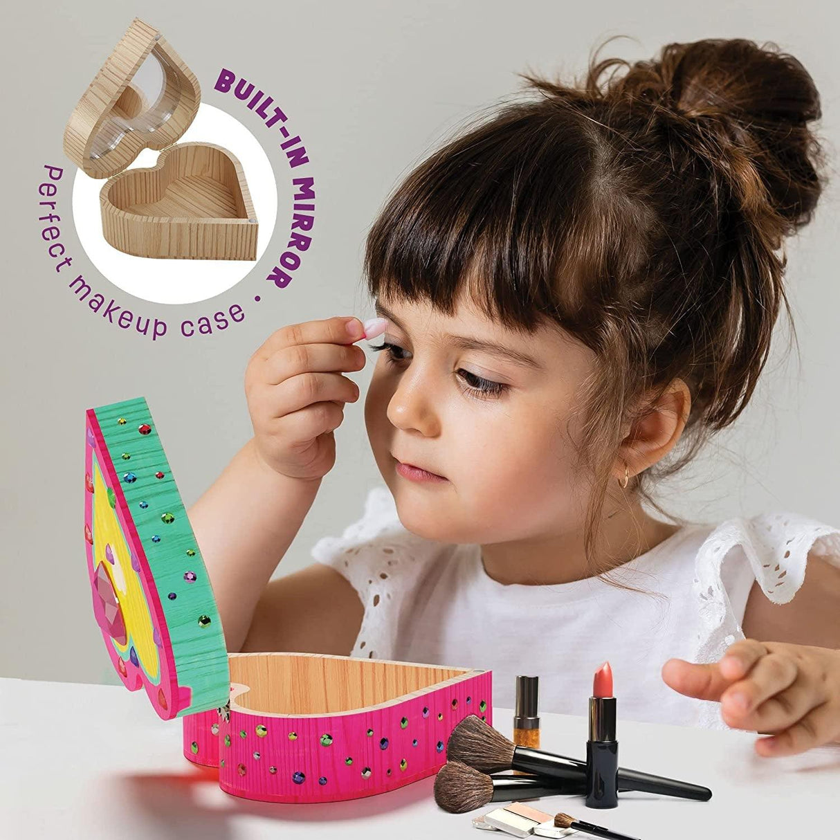 Paint Your Own Wooden Kids Heart Treasure Box Kit - Art Kits for Toddler Girl - Arts and Craft WoodArtSupply