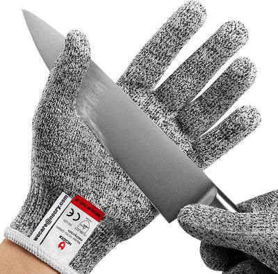 Premium Cut Resistant Gloves Food Grade — Level 5 Protection; Ambidextrous; Machine Washable; Superior Comfort and Dexterity; Lightweight Protective