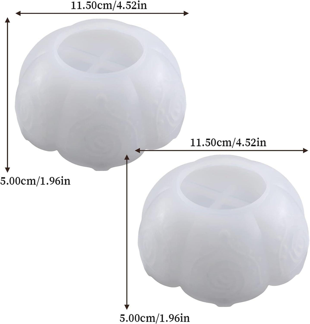 2PCS Flower Tray Resin Mold, Lotus Bowl Silicone Mold for Epoxy Resin Casting, Unique Resin Concrete Mold for DIY Jewelry Holder Trinket Container WoodArtSupply