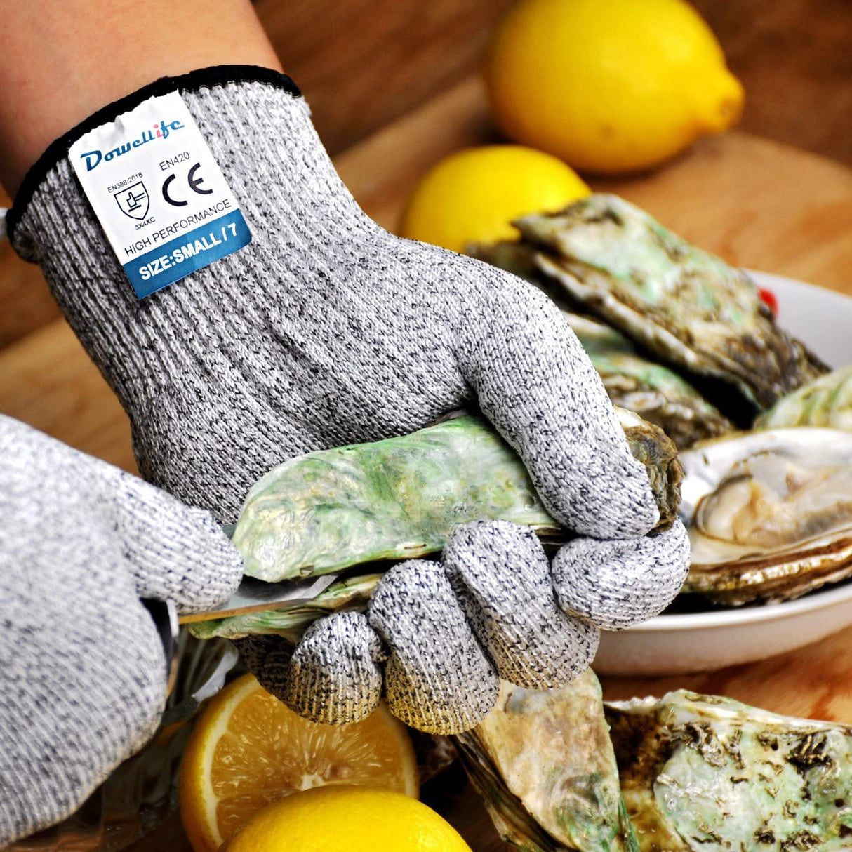 Cut Resistant Gloves Food Grade Level 5 Protection, Safety Kitchen Cuts Gloves for Oyster Shucking, Fish Fillet Processing, Mandolin Slicing, Meat WoodArtSupply