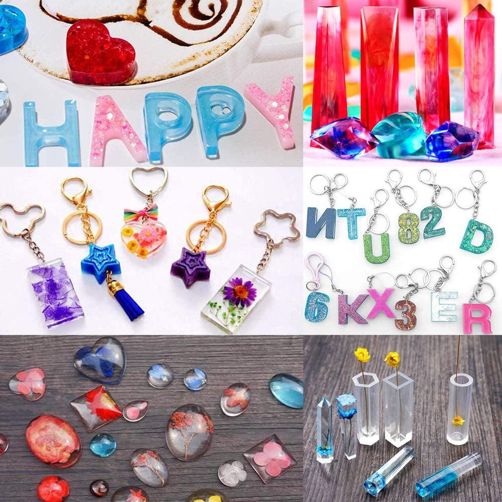 Clear Epoxy Resin Art Resin Kit 16Oz Crystal Jewelry Resin 2 Part Epoxy Resin Kit with Bonus Measuring Cups Sticks and Gloves WoodArtSupply