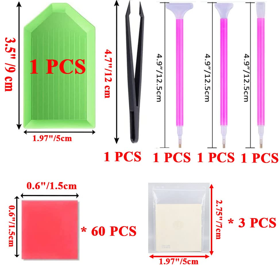 Diamond Painting Accessories & Art Tool Supplies-60PCS Diamond Painting Glue Clay-DIY Embroidery Wax Tacky Kit-Glue Dot Clay Paint Pen for Craft 5D Top2Stands